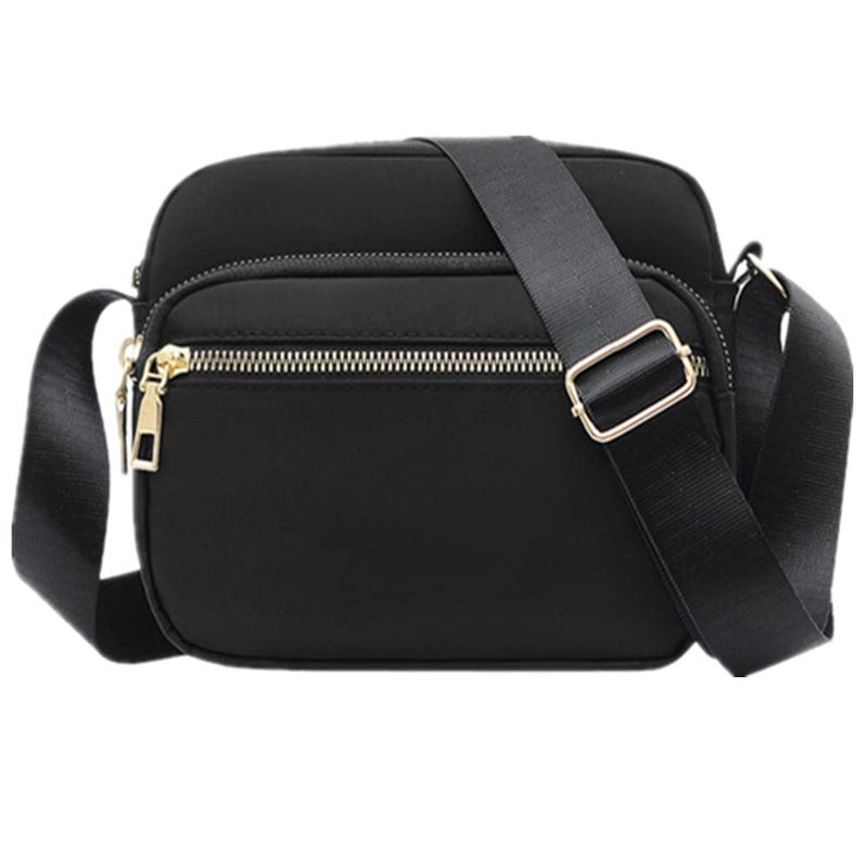 DIHKLCIO Nylon Crossbody Bags for Women Purses and Handbags Women's Casual Messenger Bags Waterproof Black Crossbody Purse (black) - Image 1